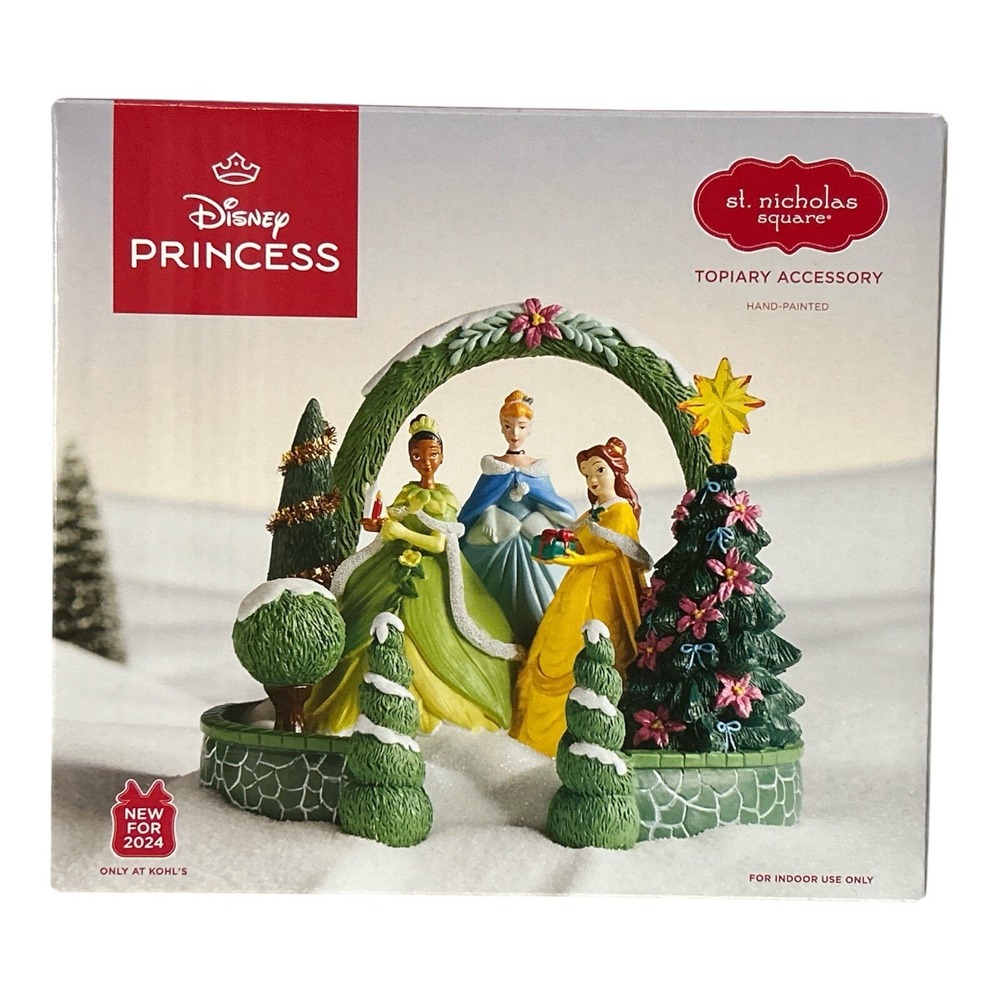 St. Nicholas Square Village Disney Princess Topiary Accessory Hand-Painted